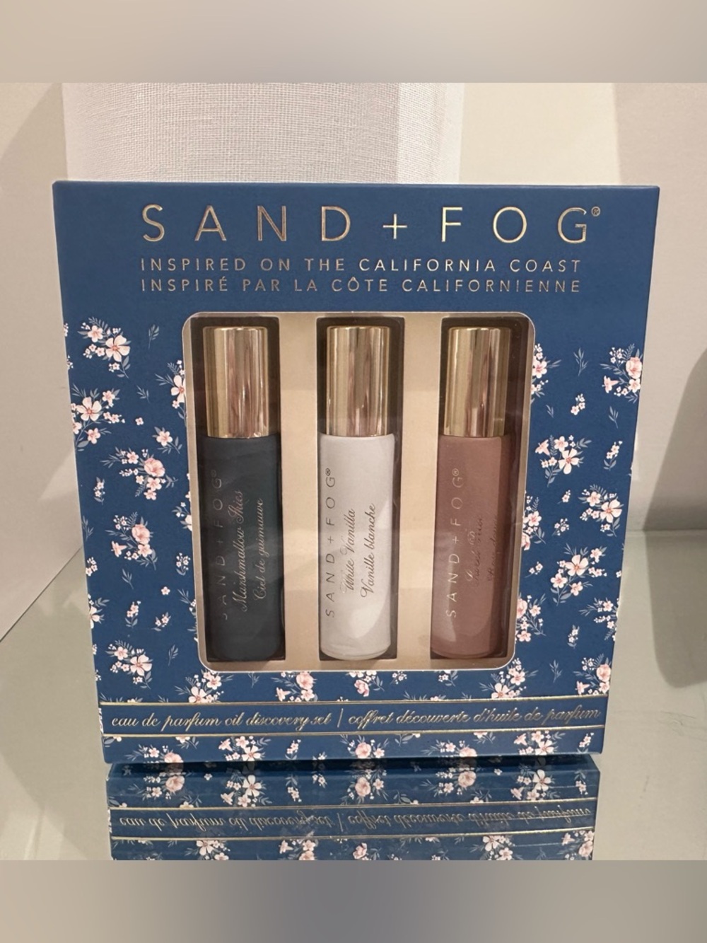 SAND+FOG Eau De Parfum Fragrance Oil Set Marshmallow Skies, White Vanilla, Rose